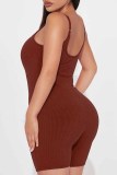 Pink Street Print Letter Spaghetti Strap Rompers