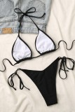 Red Sexy Solid Bandage Backless Swimwears (With Paddings)