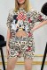 Leopard Print Casual Living Character Print Letter O Neck Short Sleeve Two Pieces
