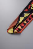 Colour Sexy Print Patchwork High Waist Pencil Full Print Bottoms