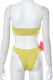 Green Sexy Solid Patchwork Appliques Swimwears