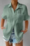 Grey Casual Solid Patchwork Basic Shirt Collar Tops