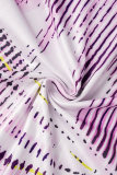 Purple Casual Print Basic U Neck Vest Dress Dresses