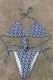Baby Blue Sexy Letter Print Patchwork Frenulum Swimwears