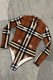 Brown Sexy Striped Print Patchwork Swimwears