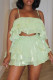 Light Green Sexy Casual Solid Patchwork Backless Spaghetti Strap Sleeveless Two Pieces
