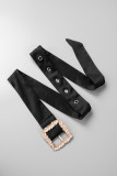 Red Casual Solid Hollowed Out Patchwork With Belt O Neck Straight Jumpsuits(With A Belt)