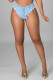 Light Blue Sexy Casual Street Solid Buckle Regular Low Waist Straight Solid Color Bottoms