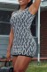 White Casual Street Print Letter U Neck A Line Dresses
