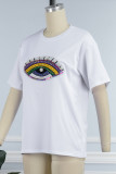 Pink Casual Patchwork Basic O Neck T-Shirts