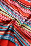 Multicolor Sexy Striped Print Backless Slit U Neck Vest Dress Dresses