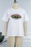 Pink Casual Patchwork Basic O Neck T-Shirts