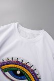 Pink Casual Patchwork Basic O Neck T-Shirts