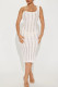 White Sexy Solid Patchwork Oblique Collar Pencil Skirt Dresses