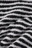 Black Sexy Striped Print Bandage Backless Spaghetti Strap Sleeveless Dress Dresses