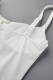 Grey Sexy Casual Solid Backless Spaghetti Strap Sleeveless Dress Dresses