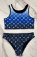 Dark Blue Sexy Print Letter Swimwears