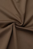 Khaki Sexy Solid Backless Spaghetti Strap Sleeveless Dress Dresses