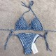 Blue Sexy Letter Bandage Swimwears