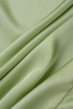 Green Sexy Solid Backless Slit Spaghetti Strap Long Dress Dresses