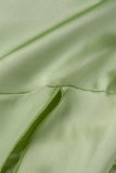Green Sexy Solid Backless Slit Spaghetti Strap Long Dress Dresses