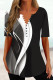 Black Casual Print Basic V Neck T-Shirts