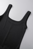 Pink Sexy Casual Solid Backless U Neck Skinny Jumpsuits