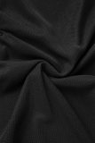 Black Sexy Solid Hollowed Out Sleeveless Dress Dresses