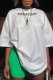 White Casual Street Print Patchwork O Neck T-Shirts