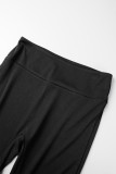 Pink Sexy Casual Sportswear Solid Backless Oblique Collar Sleeveless Two Pieces