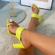 Yellow Casual Patchwork Solid Color Square Out Door Wedges Shoes (Heel Height 3.94in)