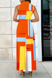 Green Casual Elegant Print V Neck Regular Jumpsuits