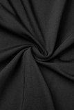 Black Sexy Casual Solid Hollowed Out Backless Spaghetti Strap Skinny Jumpsuits
