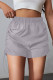 Grey Casual Solid Patchwork High Waist Straight Solid Color Bottoms
