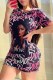 Rose Pink Casual Figure Print Letter O Neck A Line Dresses
