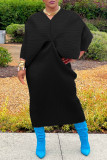 Rose Red Casual Solid Patchwork V Neck One Step Skirt Dresses