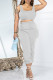 Grey Casual Solid Vests Pants O Neck Sleeveless Two Pieces