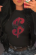 Black Casual Street Print Patchwork O Neck Tops