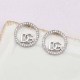 Silver Simplicity Letter Rhinestone Earrings