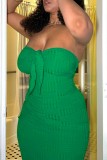 Pink Sexy Solid Backless Strapless Long Dress Dresses