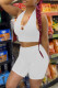 White Sexy Solid Hollowed Out Backless Halter Sleeveless Two Pieces