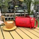 Red Street Simplicity Print Letter Zipper Bags