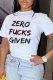 White Casual Daily Print Patchwork O Neck T-Shirts
