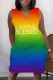 Orange Casual Gradual Change Print Basic V Neck Sleeveless Dress Dresses