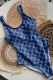 Blue Sexy Print Letter Swimwears