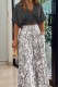 Black Casual Print Patchwork V Neck Short Sleeve Two Pieces