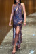 Black Sexy Casual Street College Print Tassel Mesh Oblique Collar Irregular Dress Dresses