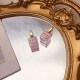 Pink Simplicity Letter Patchwork Earrings