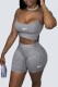Grey Street Embroidery Patchwork Spaghetti Strap Sleeveless Two Pieces