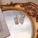 White Simplicity Letter Patchwork Earrings